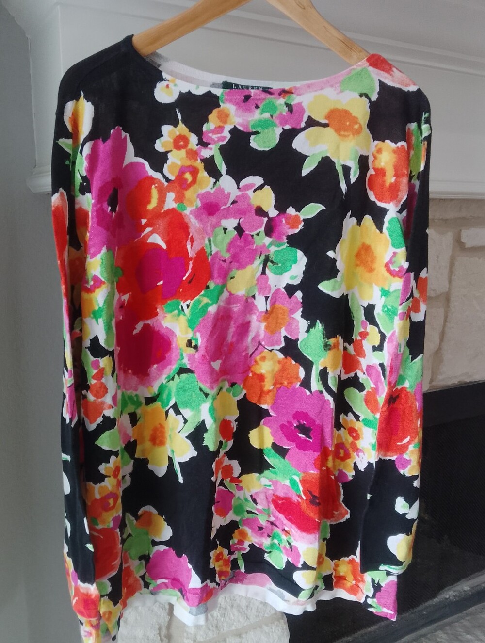 Lauren Ralph Lauren Multicolor Floral Top on Black 3XL - Picture 2 of 5